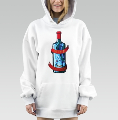 Винная пиранья, Hoodie Mjhigh Dig, оверсайз, утепленная