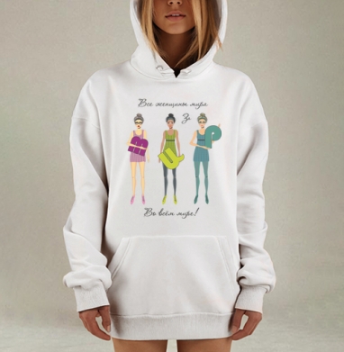 Женская сила и гармония в ярких платьях, Hoodie Mjhigh Dig, оверсайз, утепленная