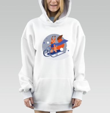 Я люблю санки, Hoodie Mjhigh Dig, оверсайз, утепленная