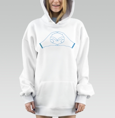 Руки в жесте сердца логотип Мазда фанатский манифест, Hoodie Mjhigh Dig, оверсайз, утепленная