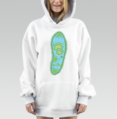 Инфузория туфелька Королева Инфузорий микроскопический с короной, Hoodie Mjhigh Dig, оверсайз, утепленная
