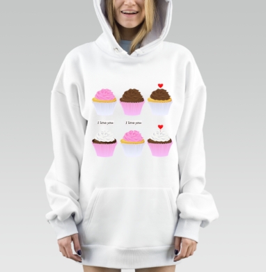 Капкейки, Hoodie Mjhigh Dig, оверсайз, утепленная