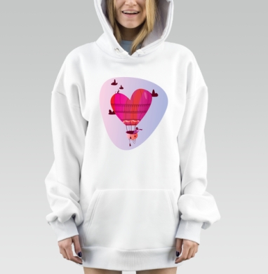 Looking for love... / В поисках любви..., Hoodie Mjhigh Dig, оверсайз, утепленная