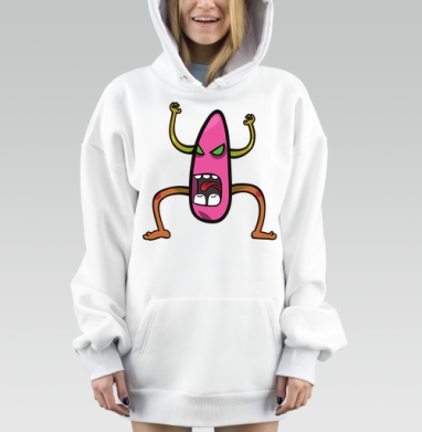 Негодующее розовое нечто, Hoodie Mjhigh Dig, оверсайз, утепленная