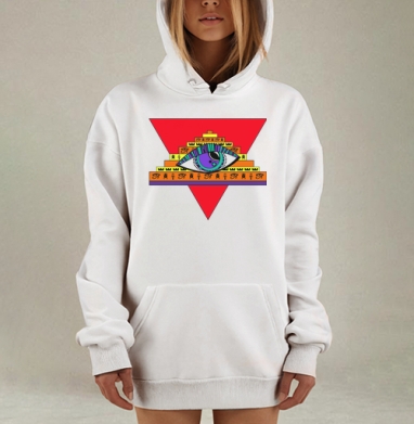 Яркий Египетский Графический Принт с Глазом, Hoodie Mjhigh Dig, оверсайз, утепленная