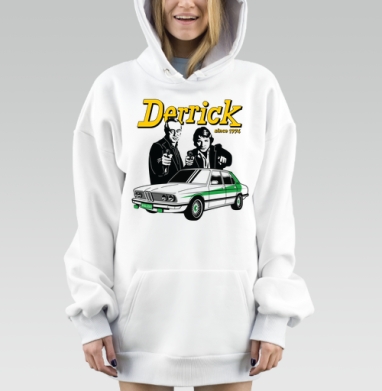 Деррик и полиция культовый ретро боевик с 1974 года, Hoodie Mjhigh Dig, оверсайз, утепленная