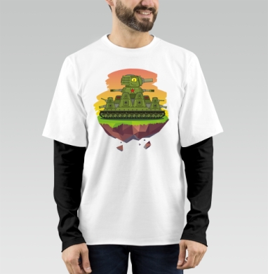 Multi-Turret Soviet Tank / Грозная машина Пали из всех башен!, Футболка мужская лонгслив OneOne