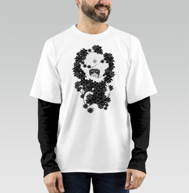 Enigmatic Face Hidden Among Baroque Florals / Лицо в цветочной броне, Футболка мужская лонгслив OneOne