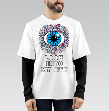 Циклопический гипнотический глаз с ворсинками / LOOK INTO MY EYE, Футболка мужская лонгслив OneOne