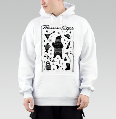 Праздничное русское застолье с традиционными элементами Russian Style, Толстовка Mjhigh, утепленная
