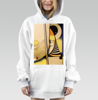 Абстрактная женская фигура в геометрии вечера, Hoodie Mjhigh Dig, оверсайз, утепленная