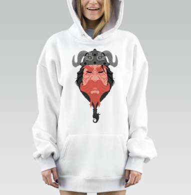 Викинг Мужская Сила Стойкость и Мужество, Hoodie Mjhigh Dig, оверсайз, утепленная