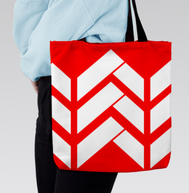 Красно белый геометрический узор для спортсменов на воде, Сумка с ручкой и внутренним карманом на молнии