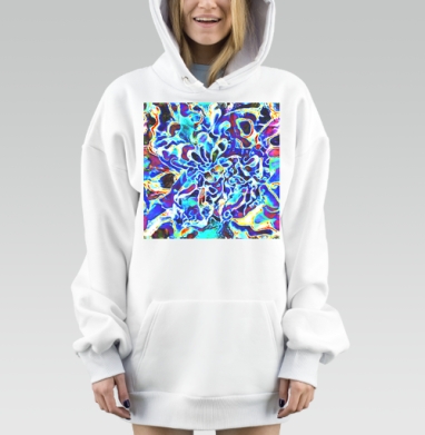 Неоновый коктейль и замес абстрактного искусства тренд 2021 года, Hoodie Mjhigh Dig, оверсайз, утепленная