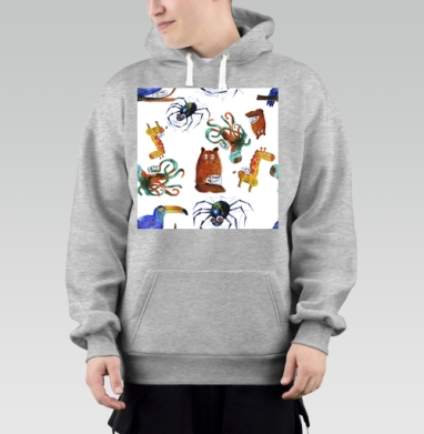 Животные с кружками кофе утреннее пробуждение кофе, Толстовка Mjhigh–Mel, утепленная