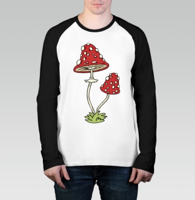 Mushrooms Грибочки, Футболка длинный рукав / Мужчинам / Реглан / Принт