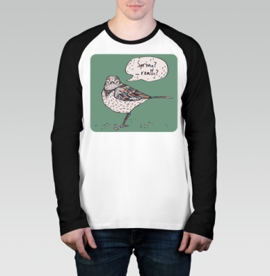 Spring bird / Весенняя птичка, Футболка длинный рукав / Мужчинам / Реглан / Принт