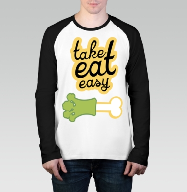 take eat easy 4 / Ешь легко 4, Футболка длинный рукав / Мужчинам / Реглан / Принт