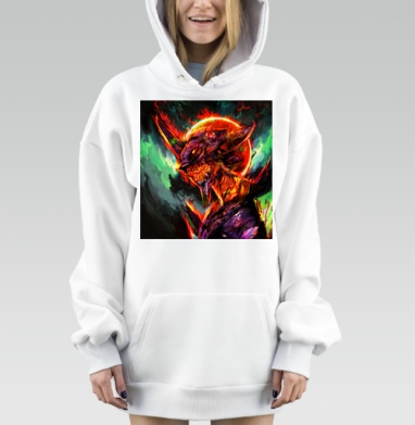 Огненная трансформация кибернетического существа в динамике, Hoodie Mjhigh Dig, оверсайз, утепленная