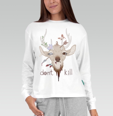 dont kill / Не убивай, Футболка лонгслив женская белая