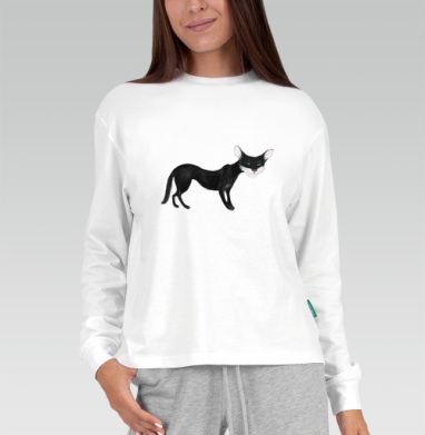 Istambul cat / Стамбульский кот, Футболка лонгслив женская белая