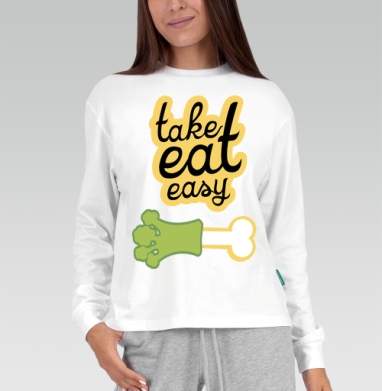 take eat easy 4 / Ешь легко 4, Футболка лонгслив женская белая
