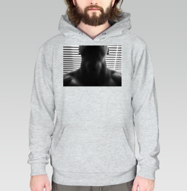 Черно белая фотография мужской шеи красоты сосредоточенности внутреннего спокойствия, Толстовка меланж Regular