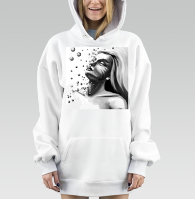Женщина Очищение Воды Исчезновение души, Hoodie Mjhigh Dig, оверсайз, утепленная