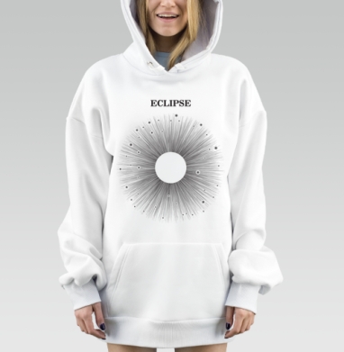 Солнечное затмение графическое изображение затмения, Hoodie Mjhigh Dig, оверсайз, утепленная