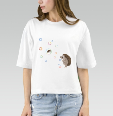 Милый ежик дует мыльные пузыри всегда найдется время игры, Футболка женская оверсайз Mido