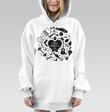 Подарок День Отца Символы Активности и Отдыха, Hoodie Mjhigh Dig, оверсайз, утепленная