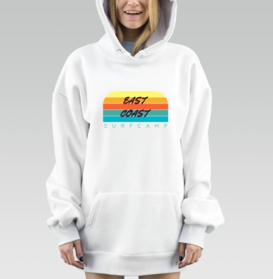 Цветные полосы восточное побережье и серфинг активный стиль жизни, Hoodie Mjhigh Dig, оверсайз, утепленная