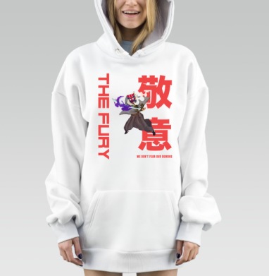 Воин с демонической маской и ярким мечом держит, Hoodie Mjhigh Dig, оверсайз, утепленная