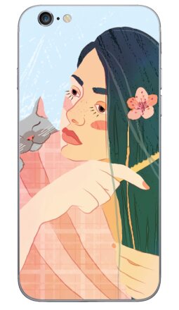 Девушка расчесывает длинные волосы - Виниловые наклейки на iPhone 6, 6s - купить в Москве, страница 6