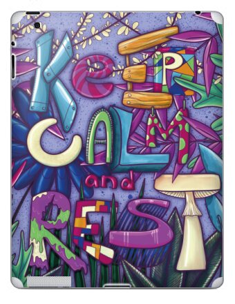 Яркая иллюстрация KEEP CALM and REST с природным мотивом - Наклейки на iPad, страница 7