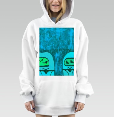 Футуристическая встреча взглядов в цифровом мире, Hoodie Mjhigh Dig, оверсайз, утепленная
