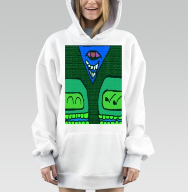Злорадная улыбка и наблюдение в зелёном фоне сцены, Hoodie Mjhigh Dig, оверсайз, утепленная