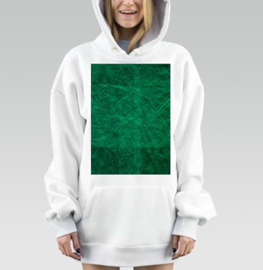 Изумрудный зеленый абстрактный узор с глубиной текстур, Hoodie Mjhigh Dig, оверсайз, утепленная