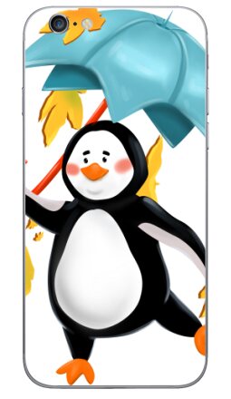 Милый пингвин с зонтом в осеннем листопаде - Виниловые наклейки на iPhone 6, 6s - купить в Москве, страница 6