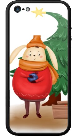Теплый зайчик в праздничном свитере для украшения елки - Бампер на iPhone 5, 5S, страница 6