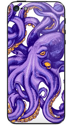 Фиолетовый осьминог в динамичном узле - Виниловые наклейки на iPhone 5 - купить в Москве, страница 5