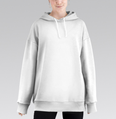 Девушка с кофе в руках наслаждается теплом счастья, Hoodie Long Oversize 3D