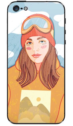 Молодая девушка в лыжном снаряжении - Виниловые наклейки на iPhone 5 - купить в Москве, страница 5
