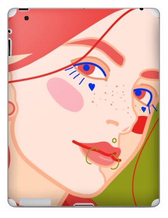 Яркий портрет девушки в стиле e-girl с пирсингом - Наклейки на iPad, страница 6