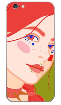 Яркий портрет девушки в стиле e-girl с пирсингом - Виниловые наклейки на iPhone 6, 6s - купить в Москве, страница 5