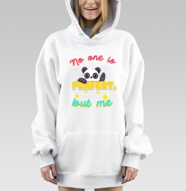 Уверенная панда говорит никто не совершенен кроме меня, Hoodie Mjhigh Dig, оверсайз, утепленная