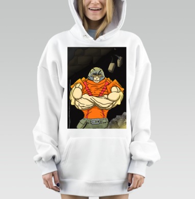 Муравей воин в броне готов к бою, Hoodie Mjhigh Dig, оверсайз, утепленная