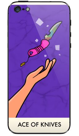 Туз Ножей с радужным лезвием и розовой рукоятью - Виниловые наклейки на iPhone 5 - купить в Москве, страница 4