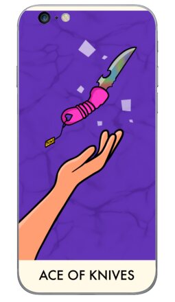 Туз Ножей с радужным лезвием и розовой рукоятью - Виниловые наклейки на iPhone 6 plus - купить в Москве, страница 4
