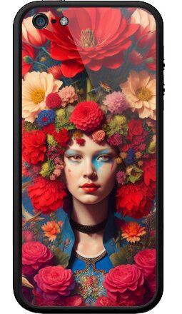 Цифровой портрет «Цветочная Флора» в сюрреализме - Бампер на iPhone 5, 5S, страница 4